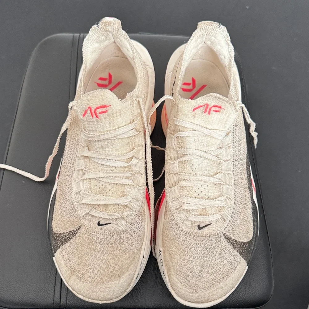 Nike Cream and Black Women's Running Shoes with Pink‎ Accents
